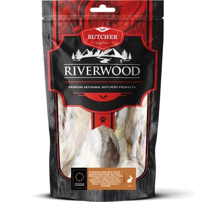 Tyggeben til hunde | Kaninører med pels | 100g | Riverwood Tyggeben