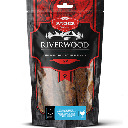 Riverwood |  Kyllingstrips | 150 gram KORT HOLDBARHED 24-07-2026