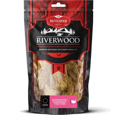 Tyggeben til hunde | Kalkunvinger | 200g | Riverwood Tyggeben KORT HOLDBARHED 24-07-2026