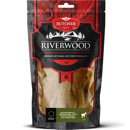 Tyggeben til hunde | Gedehovedskind | 150g | Riverwood Tyggeben