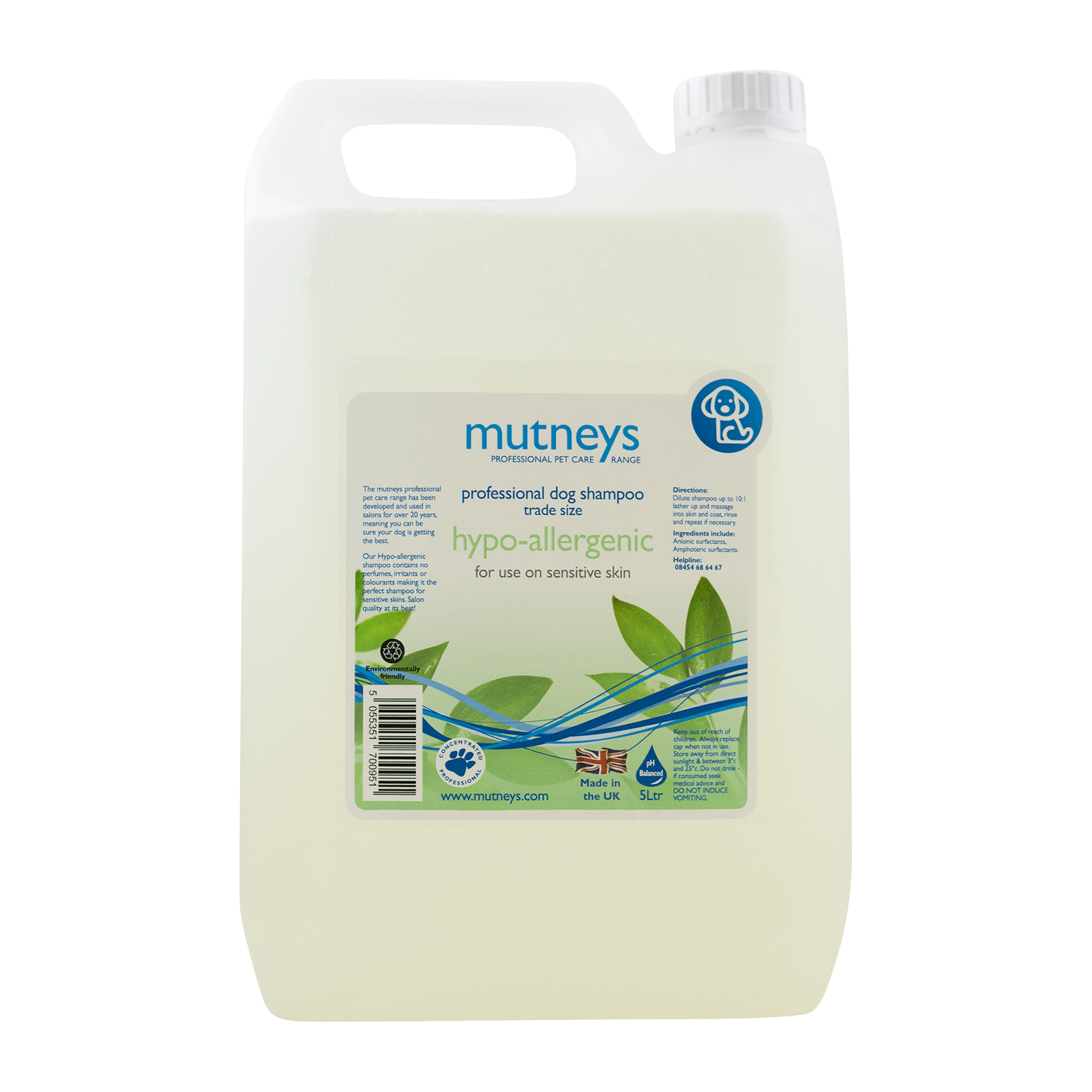 Mutneys Hypo-Allergenic Hundeshampoo skånsom og mild mod følsom hud og pels