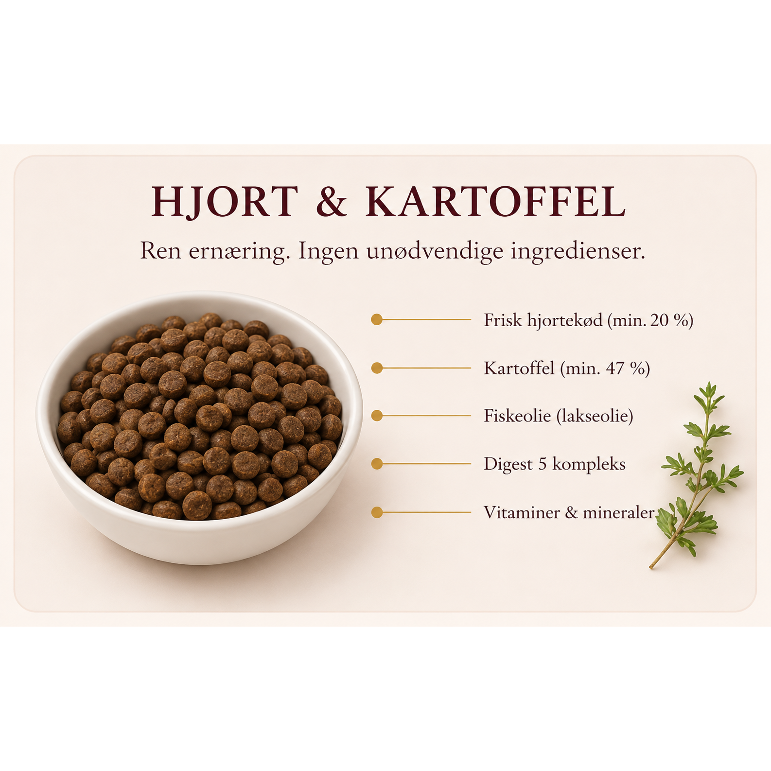 20kg Hjort & Kartofler | Kornfrit Hypoallergenic Hundefoder | Dr.Clauder's Tørfoder