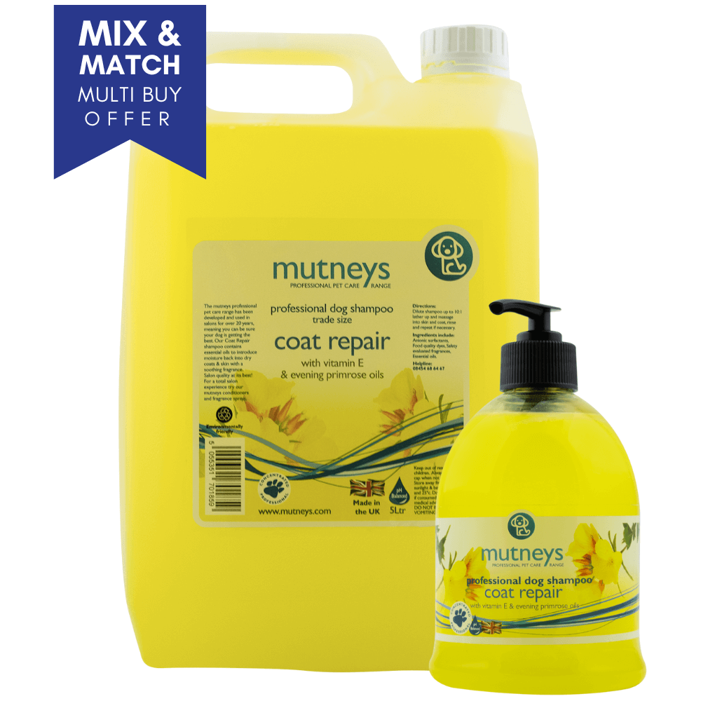 Mutneys Coat Repair Hundeshampoo effektivt til beskadiget hud og pels