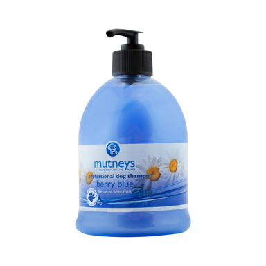 Mutneys Berry Blue Hundeshampoo velegnet til hvide og plettede hunde