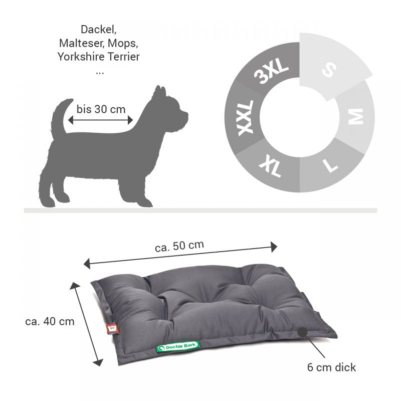 DOCTOR BARK Ortopædisk Country Hundepude | Grå | Hypoallergenic