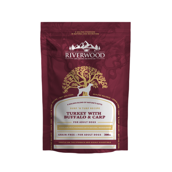 Riverwood vådfoder | Surf 'n Turf Kalkun med Bøffel & Karpe | 300 g