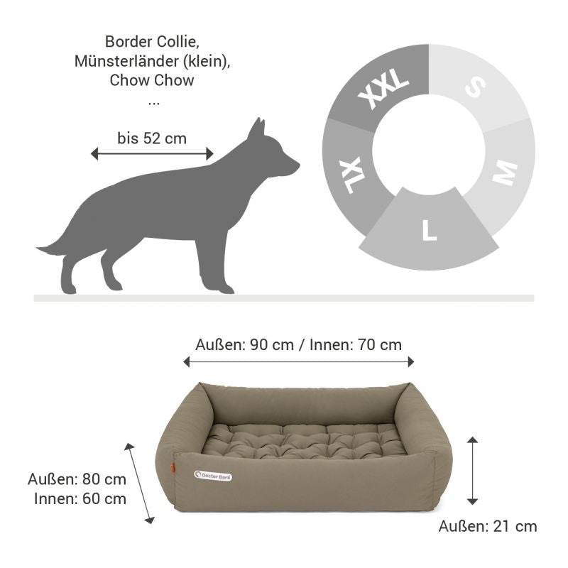 DOCTOR BARK Ortopædisk Hundeseng Hypoallergenic | Gyldenbrun