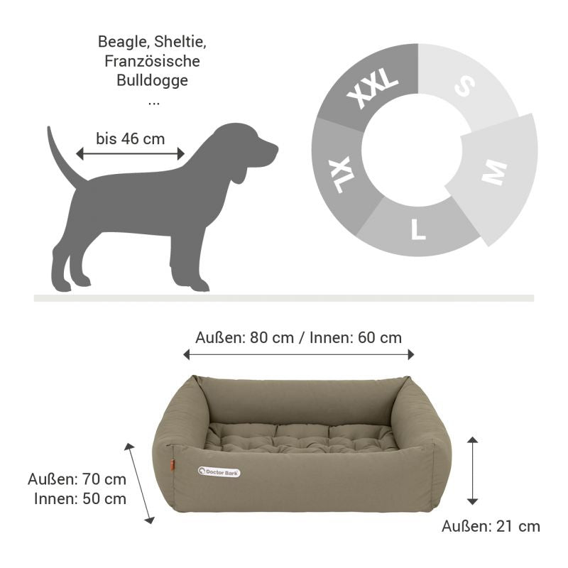 DOCTOR BARK Ortopædisk Hundeseng Hypoallergenic | Gyldenbrun