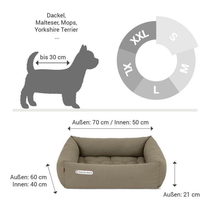 DOCTOR BARK Ortopædisk Hundeseng Hypoallergenic | Gyldenbrun