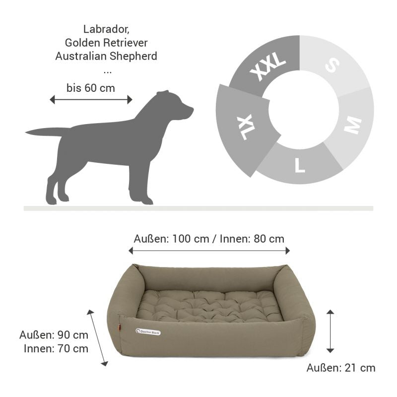 DOCTOR BARK Ortopædisk Hundeseng Hypoallergenic | Gyldenbrun