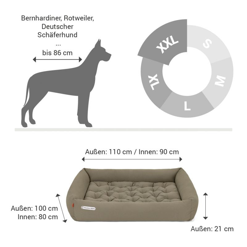 DOCTOR BARK Ortopædisk Hundeseng Hypoallergenic | Gyldenbrun