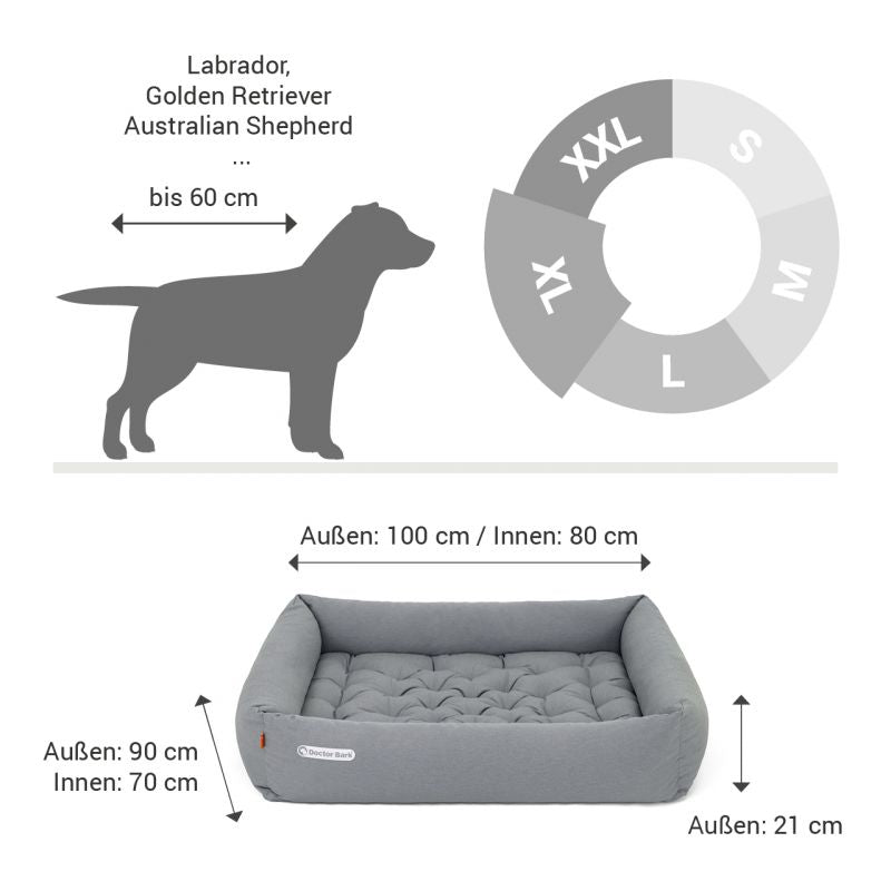 DOCTOR BARK Ortopædisk Hundeseng Hypoallergenic | Lysegrå