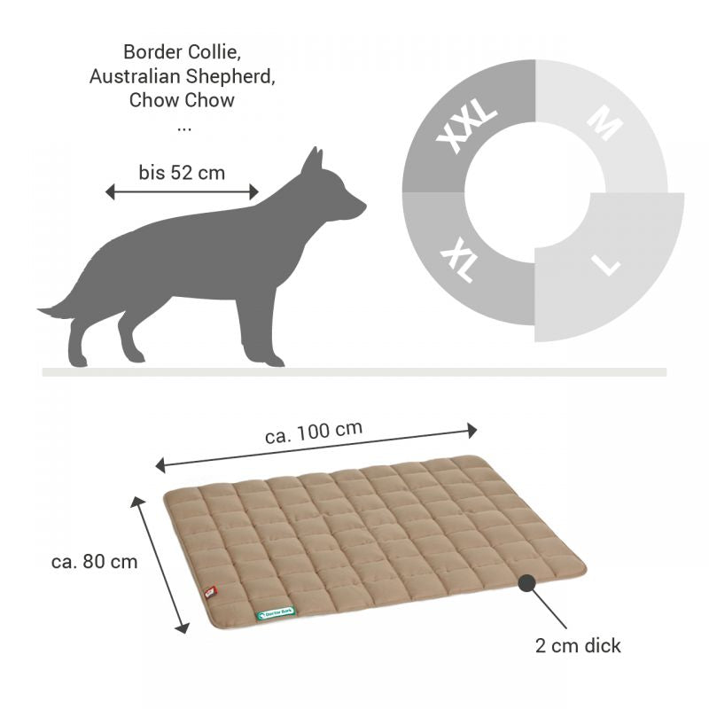DOCTOR BARK Hundetæppe Hypoallergenic | Vendbar Karamel / Mosgrøn